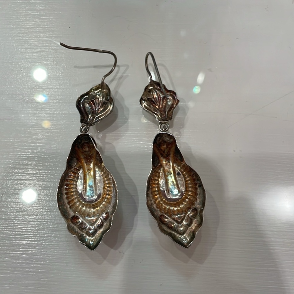 Silver Drop Dangle Earrings - image 2